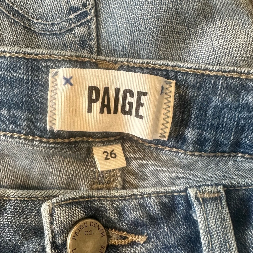 PAIGE Women's Hoxton Slim premium denim straight leg blue jeans - Picture 5 of 6
